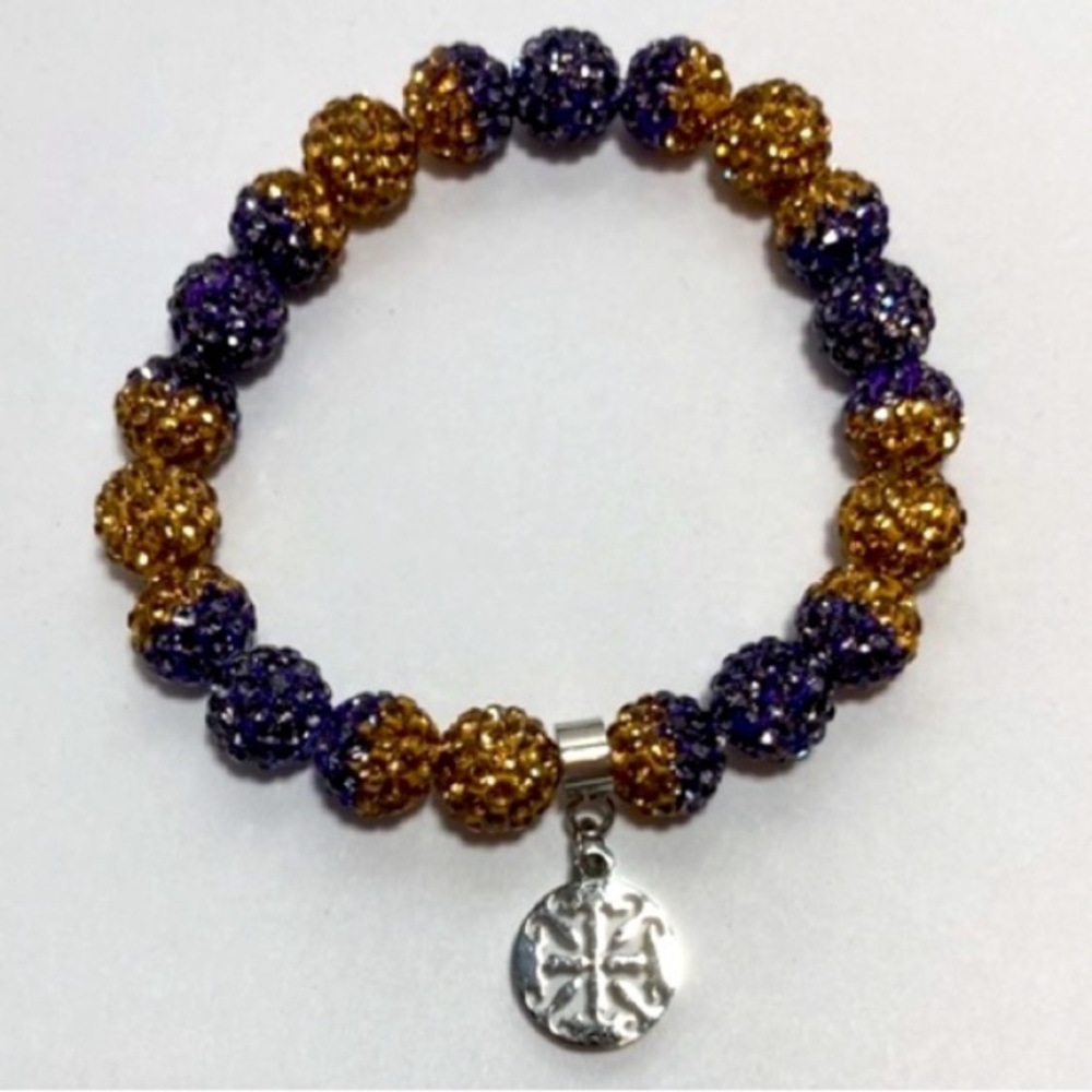 Rustic Cuff Purple and Gold Duo with Pouch - Picture 2 of 8